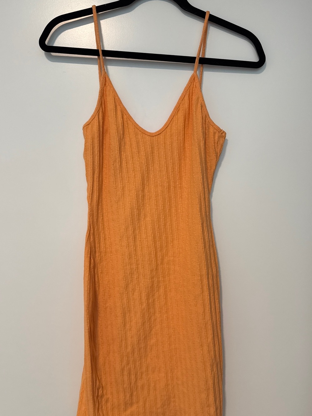 Fashion Nova Orange Ribbed Tank Dress
